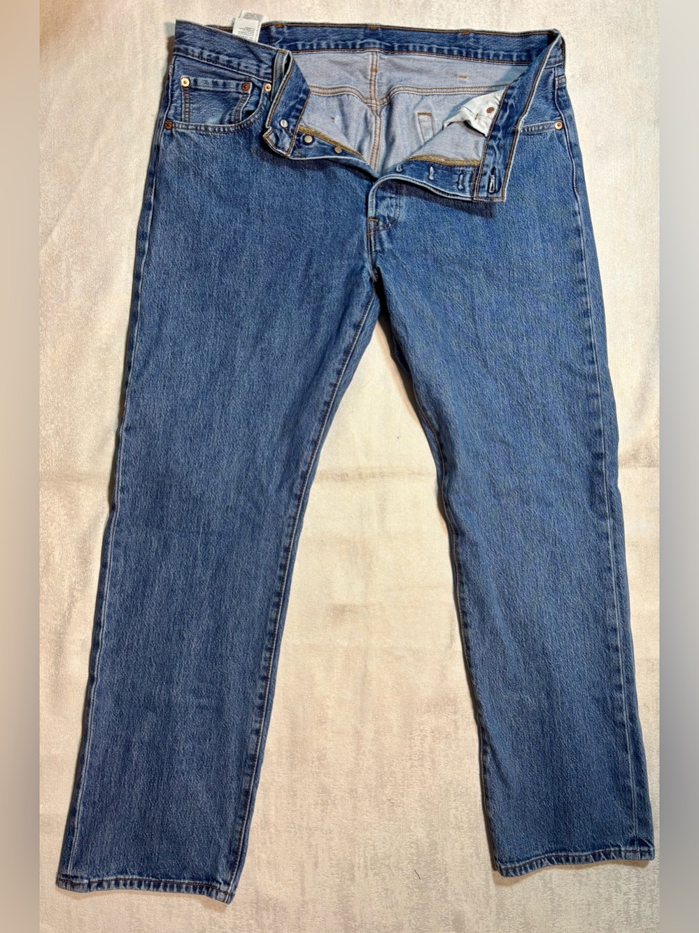 Levi's 501 Original Fit Mens Jeans Button Fly Men's Straight Blue Denim Jeans